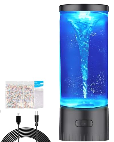 COLORLIFE Twister Water Vortex Lamp, Unique 7-Color Changing LED Night Light, Hurricane Lamp, Cool...