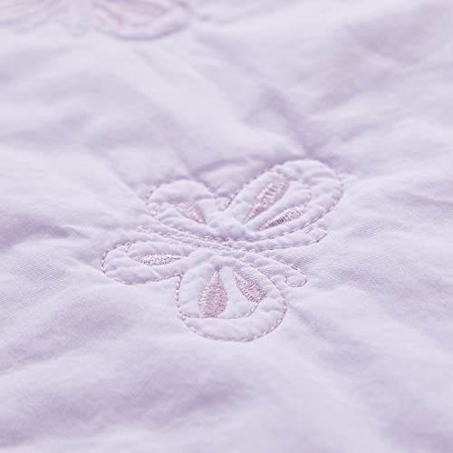 Brandream Crib Bedding Set For Girls Purple Baby Nursery Bedding Sets - 3 Pieces Crib Quilt Fitted Crib Sheet Dust Ruffle Soft Embroidery Butterfly Baby Bedding Set #TOP5