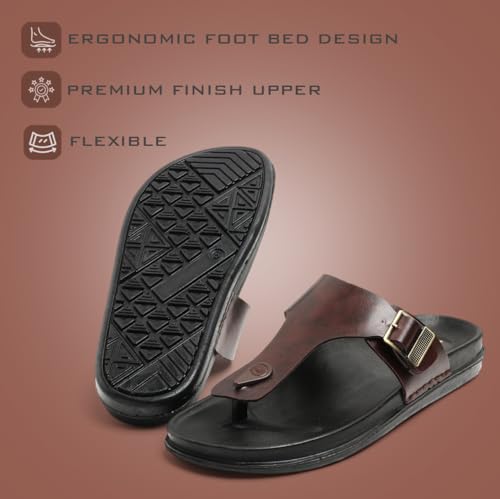 Image of DOCTOR HEALTH SUPER SOFT Men's Stylish Cushioned Slippers | Breathable, Skid Resistant, Adjustable Strap | PU Double Density Anti-Slip Casual Footwear for Everyday Comfort