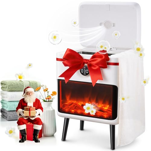 AAOBOSI Luxury Rectangle Towel Warmer - Spa & Bathroom Heater with Fragrance Towel Warmer with 3D Flame Screen Auto Shut-Off Fits Towels Blankets Bathrobes PJs for Him & Her.