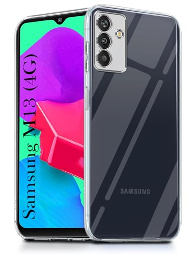 Image of Jkobi Back Cover for Samsung Galaxy M13 4G (Silicone Clear Shockproof Case with Camera Protection | Soft and Flexible | Transparent)