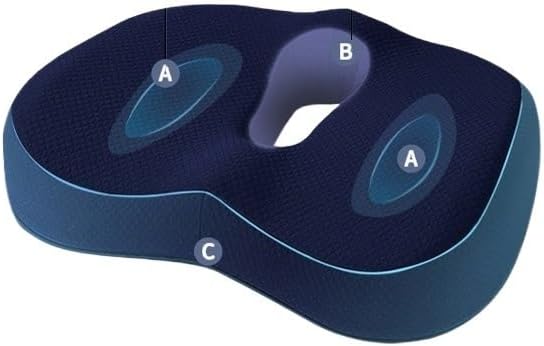 Miniatura 6 de Cojín de asiento Cojín de espuma viscoelástico para silla de Oficina, Cojín de protección para Glús, Hemorroides, para Invierno Asiento de espuma