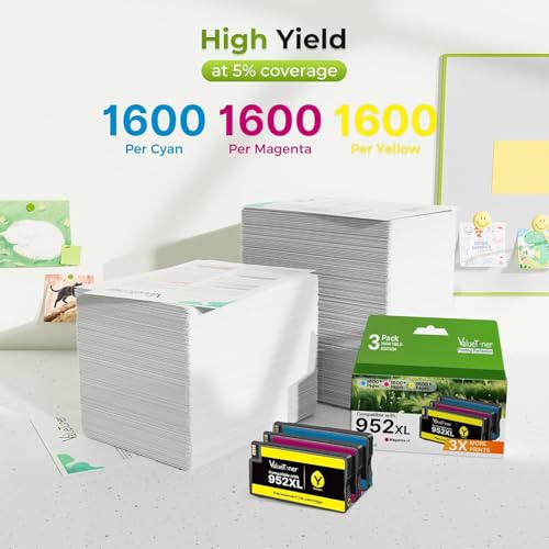 Image of 952XL Ink Cartridges Combo Pack High Yield for HP 952 XL Replacement 3-Pack | Works for OfficeJet Pro 8720 7740 8740 7720 8715 8702 Printer