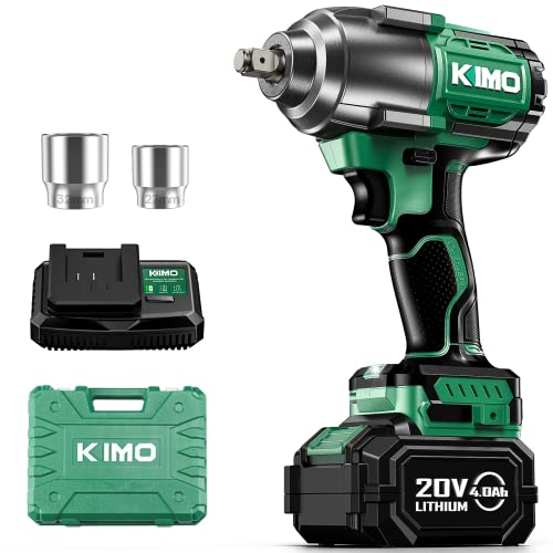 Kimo Impact Wrench 1/2 Cordless With 1000 N.m / 740 Ft-Lb High Torque+Cordless Leaf Blower & Vacuum, 2-In-1 20V Leaf Blower Cordless With Battery And Charger #TOP1
