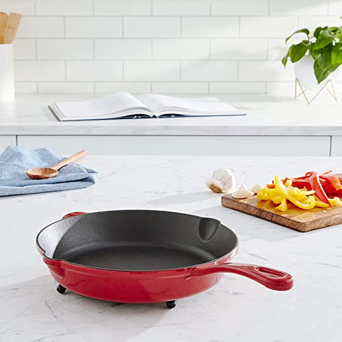 Cuisinart Chef's Classic Enameled Cast Iron 10-Inch Round Fry Pan, Cardinal Red #TOP5