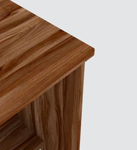 Image of Compact Study Desk, Walnut Brown Finish, 80x40x74 cm, Space-Saving Home Office Table, Modern Design, DIY Assembly