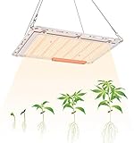 【RESUELVE EL PROBLEMA DE RUIDO Y PÉRDIDA DE LUZ】 Diseñado para cultivadores de interior, este panel de luz LED utiliza aluminio para que se enfríe en lugar de usar ventiladores, le brinda una experiencia de crecimiento sin ruido - material de dispersión de calor rápido aluminio que reduce la pérdida de luz en pasillos y paredes, aumente la intensidad de la luz hasta un 20%.