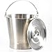 Gastronette Wiadro ze stali nierdzewnej, wiadro do czyszczenia, kosz ze stali nierdzewnej, stabilny kosz do mycia ze skalą, wiadro z uchwytem, pojemnik na pieluchy z pokrywką, 10 litrów, stabilne akcesoria do przyczepy kempingowej