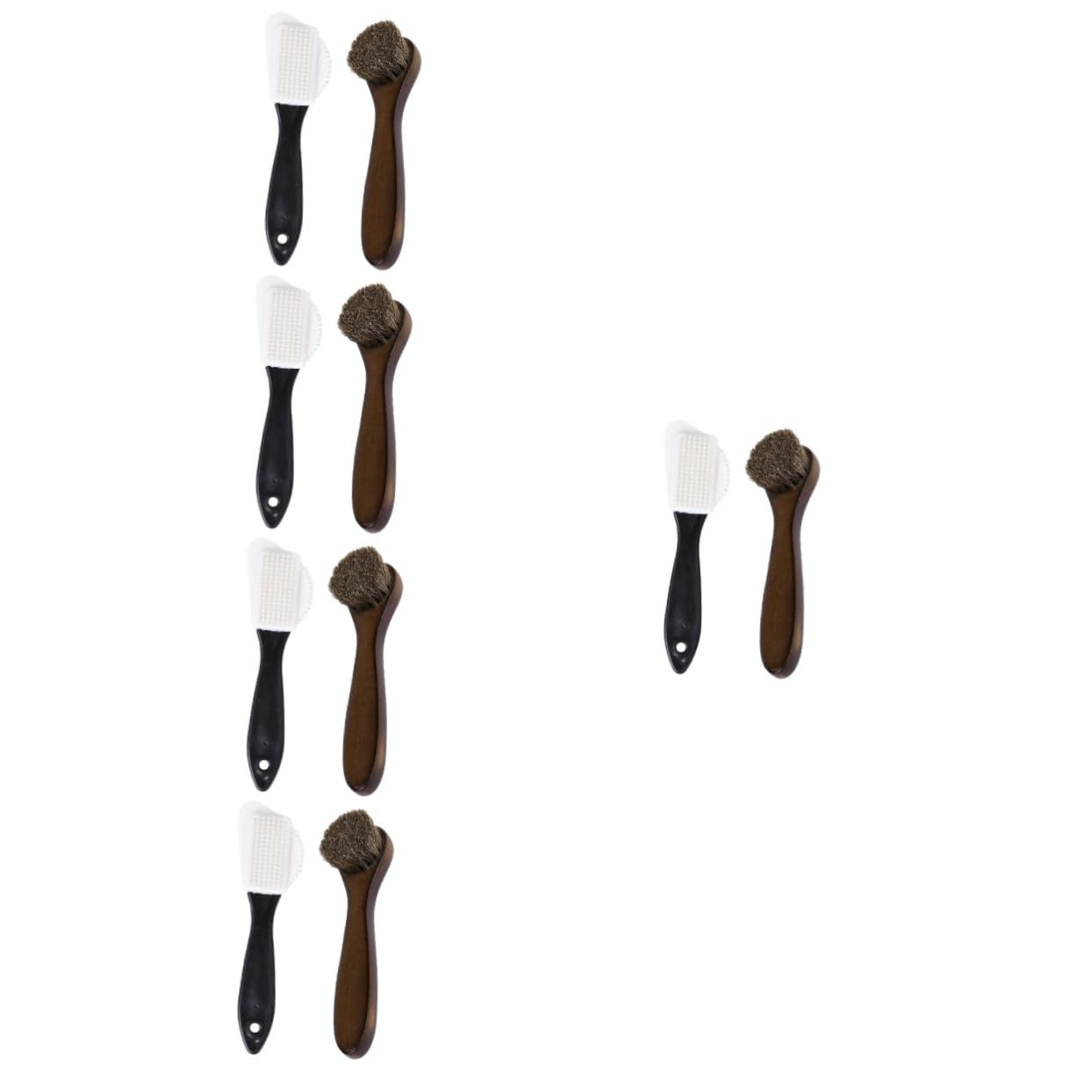 Homoyoyo 5 Set Spazzola in Setola Per Scarpe in Pelle Bianco Pulisci Stivali Spazzola Per Scarpe A Doppia Faccia Spazzola Per Camoscio Per Scarpe Macchia Scarpa Pulita Criniera 2 Pezzi * 5