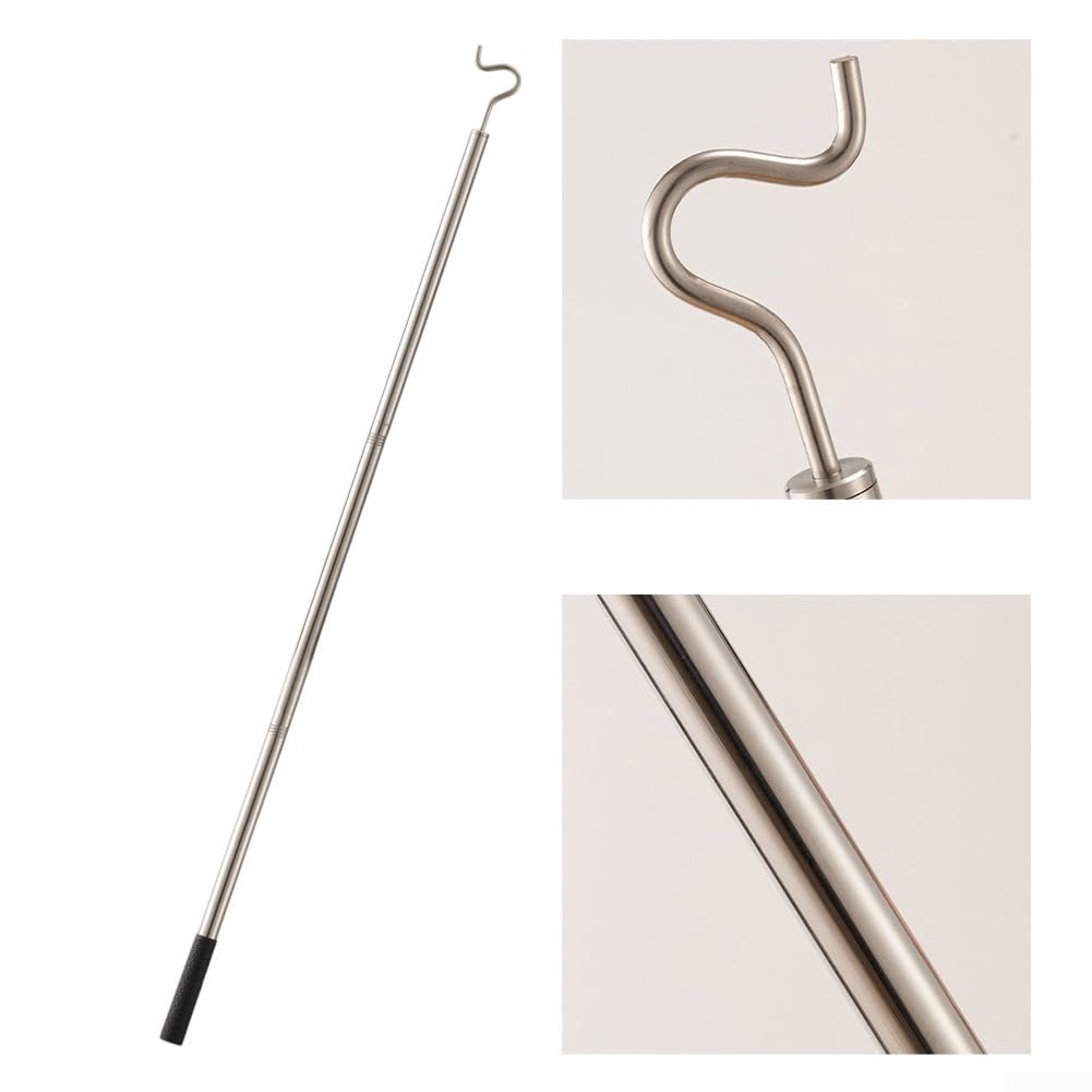 Asta appendiabiti in acciaio inox con gancio per organizzare e asciugare i vestiti in armadi e lavanderie (1 pz)