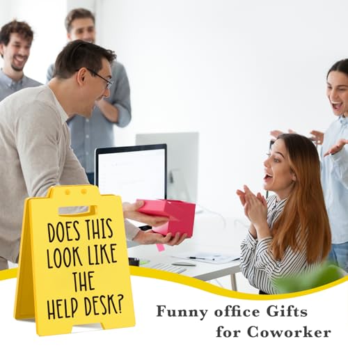 Funny Office Desk Sign – Sarcastic Cubicle Decor for Coworker, Boss, Employee – Gag Gift for Birthday, Christmas, or White Elephant