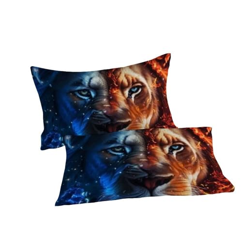 Housse de couette double 200x200 glace et feu animaux 3D - 7