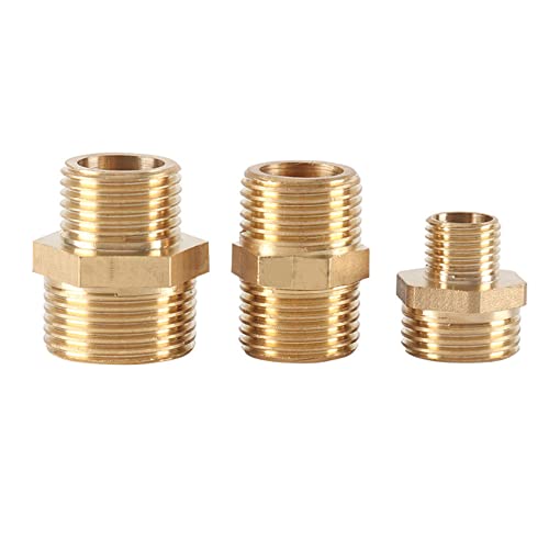 ezqnirk 1PCS Brass Pipe Hexagonal Joint Quick Connector BSP Male to Male Thread Pneumatic Connector,KDHG3-2