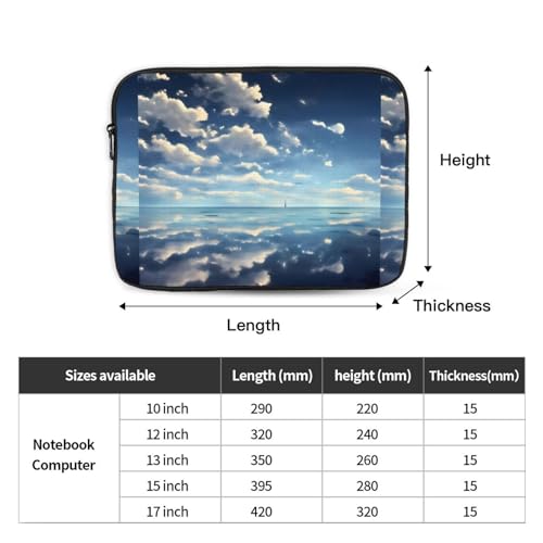 White Clouds Over The Sea Laptop Sleeve Case 12 Inch Suitable for Notebook Computer Tablet Traveling Carrying Simple Case4