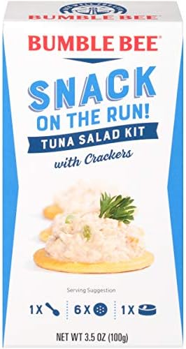 Bumble Bee Snack On The Run Tuna Salad with Crackers Kit - Ready to Eat, Spoon Included - Wild Caught Tuna - Shelf Stable & Convenient Protein Snack, 3.5 oz (Pack of 12)