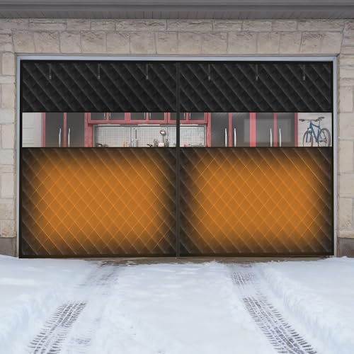 Insulated Garage Door Curtain, 16x7 FT Garage Door Insulation Kit,