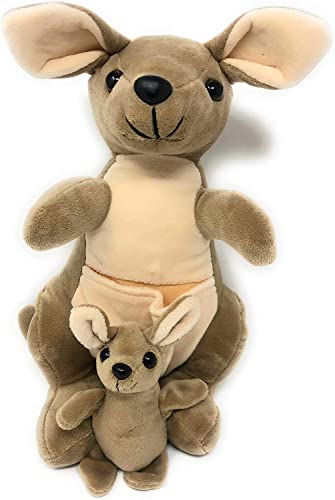Funstuff 14" Kangaroo Stuffed Animals | Plush Animal Kangaroos Soft Kids Toy| Momma & Baby Animals Joey | 2 Stuffed Toy Animals #TOP1