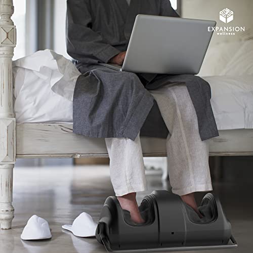 Shiatsu Foot Massager Machine With Heat & Vibration Foot And Calf Massager For Plantar Fasciitis And Neuropathy Pain, Deep Kneading, Increases Blood Flow Circulation W/Remote Control (Black) #TOP6