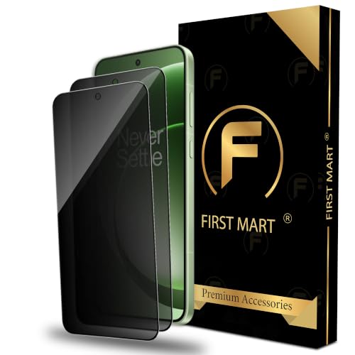 Image of FIRST MART Privacy Tempered Glass for OnePlus 15R & Nord 5, 2 Pack | Anti-Spy 9H Screen Protector, Edge-to-Edge, Case-Friendly, Scratch Resistant, Bubble-Free
