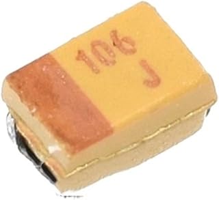 50 unids/lote condensador de tantalio SMD 106J 10UF 6,3 V tipo P 0805/2012 amarillo con polaridad