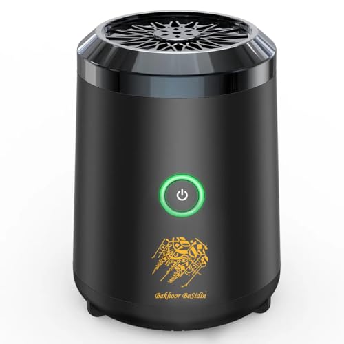 Bakhoor BoSidin Stylish Portable Incense Burner | USB Rechargeable burner | Electric Arabic Mubkhara Device for Home Office and Car (Black)