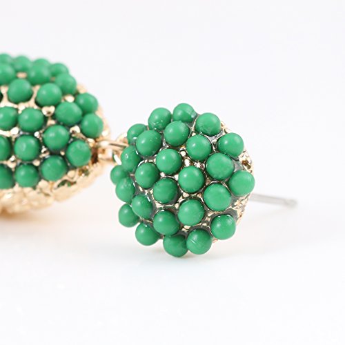 NLCAC Women's Beaded tassel earrings Long Fringe Drop Earrings Dangle 6 Colors (dark green)