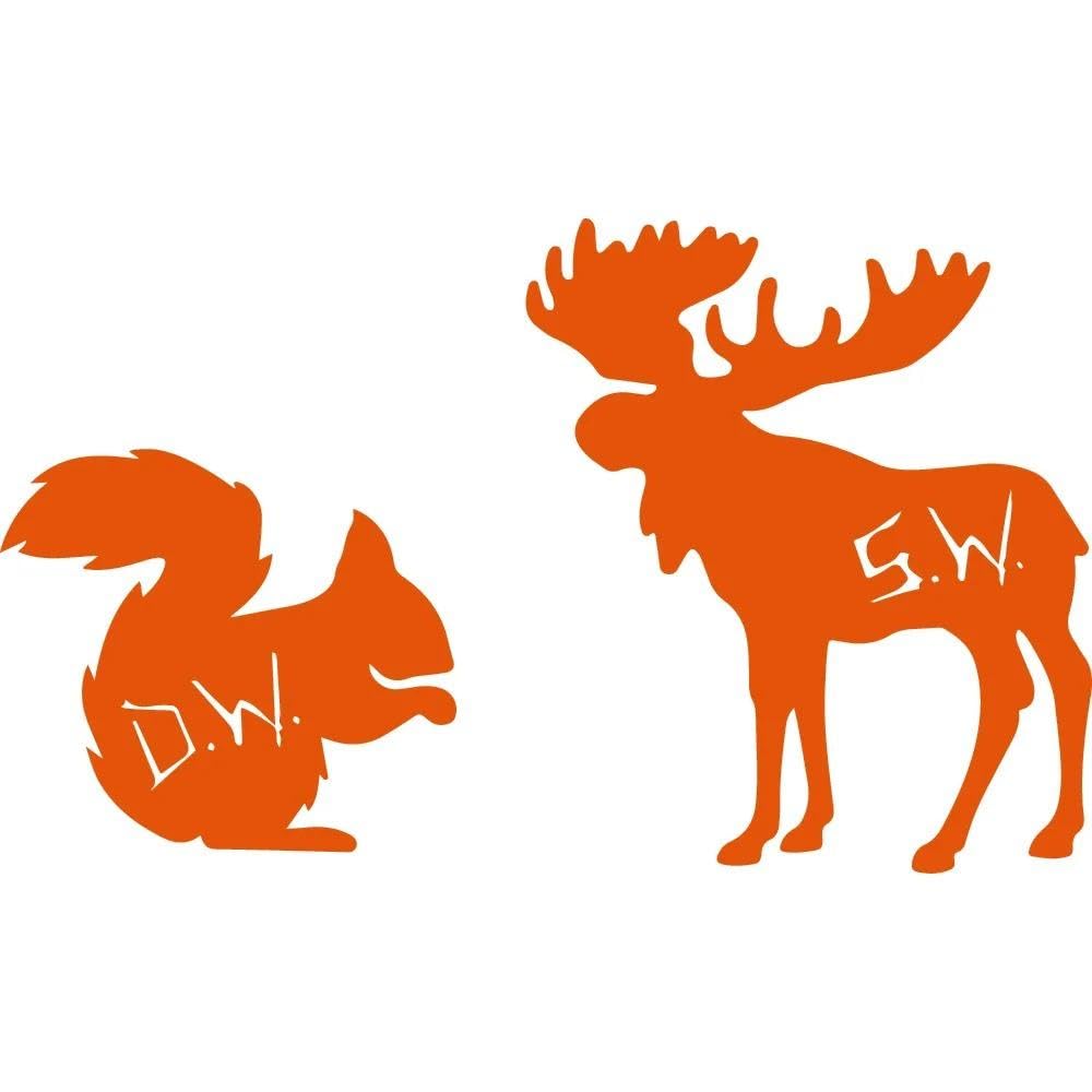 Bertdcx Orange Auto Accessory Moose And Squirrel Vinyl Stickers Supernatural Design Car Decals(Orange)