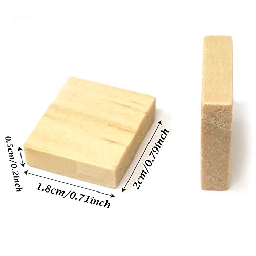 Honbay 100Pcs Rectangle Shaped Unfinished Blank Wood Pieces Wood Slices Wood Chips Embellishments For Diy Crafts, Home Decoration, Board Games, Early Childhood Education, Etc #TOP1