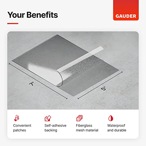 Gauder Window Screen Repair Patches (5 X 7”) | Fiberglass Repair Kit | Window Screen Repair Kit | Screen Patch Repair Kit (6 Pieces) #TOP1