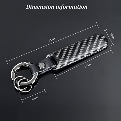 Belomi Carbon Fiber Car Keychain, Microfiber Leather Car Key Fob, Car Accessories Key Ring Family Present For Men Women #TOP1