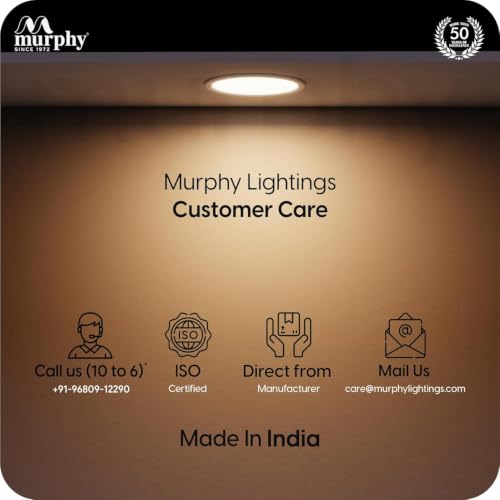 Image of Murphy EVO 15W Round LED Panel Light | 3000K Warm White| Recessed Ceiling Light | 1500 Lumens | 150mm Cutout | 4kV Surge Protection | BIS Approved |2-Year Warranty |Pack of 25