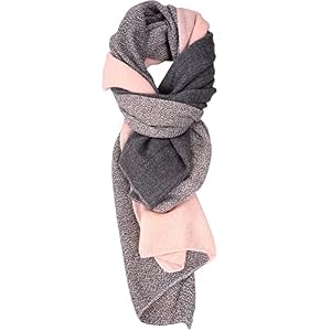 Bezioner Femme Automne Hiver Écharpe Dame e Doux Plaid Châle Grand Tartan Etole Rose