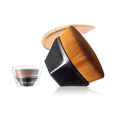 Makeup Foundation Brush Kabuki Brush Cosmetics Make Up Tool for Flawless Powder Foundation Blending Liquid (Black)