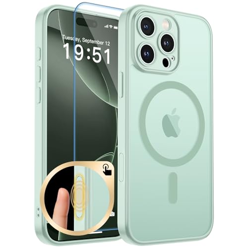 zapica Magnetic for iPhone 16 Pro Case, Light Green