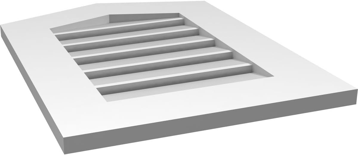 GVSPE18X2401SF-04 Peaked Top Standard Frame, Primed Tan Signature Series Surface Mount Gable Vents, 18-in. W x 24-in. H