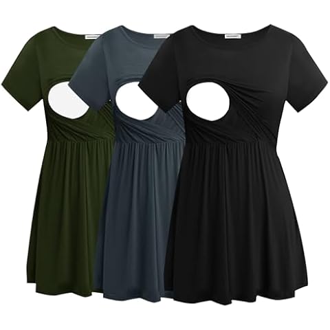 Smallshow Women's Maternity Nursing Tops 3 Pack Cover