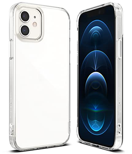 Ringke Fusion Compatible with iPhone 12 Case, Compatible with iPhone 12 Pro Case, Hard Clear Back Cover Shockproof Soft TPU Bumper Phone Case for iPhone 6.1-Inch 2020 - Transparent