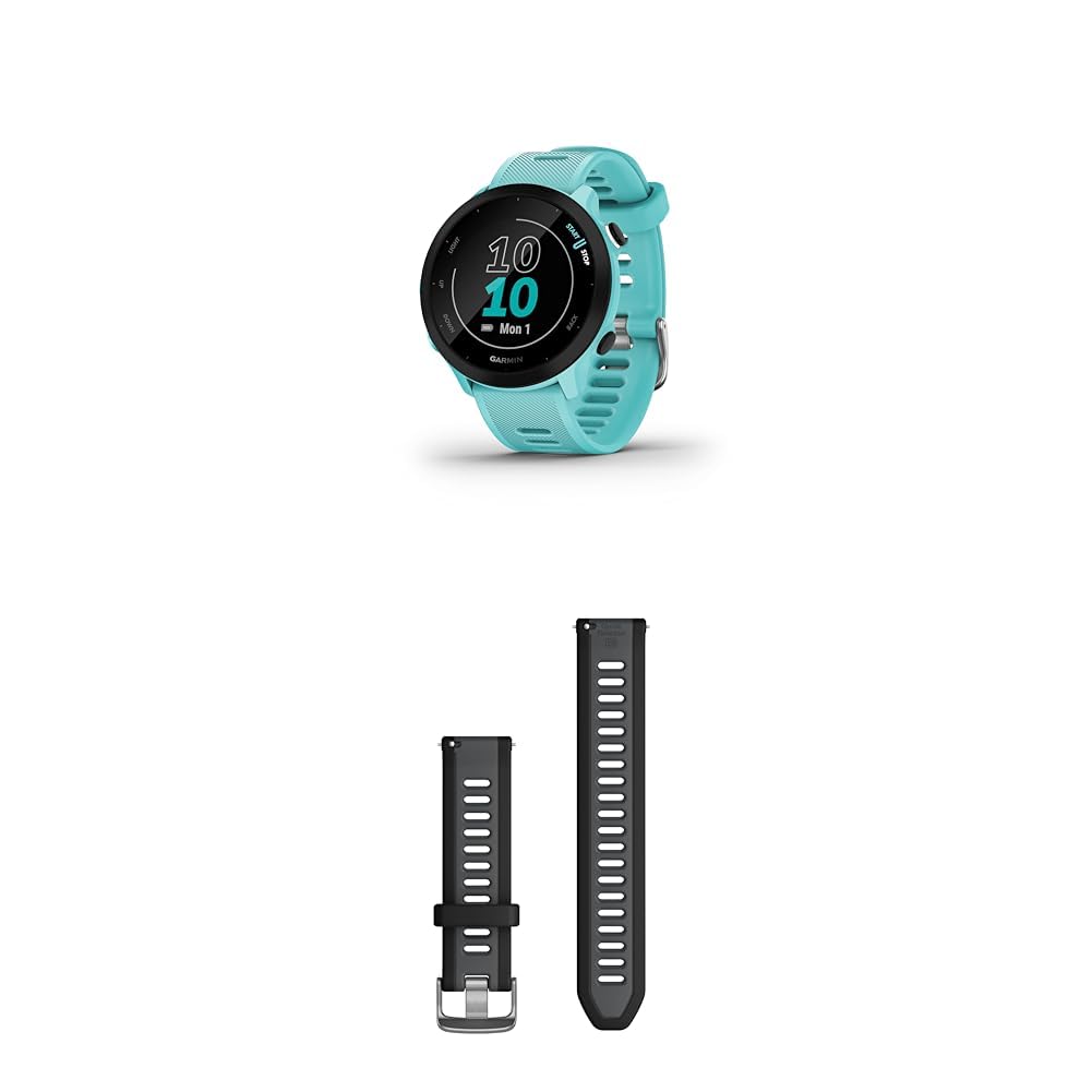 Garmin Forerunner 55 – GPS Running Watch with 1.04“ Always-On Color Display & Garmin Index S2, Smart Scale