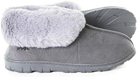 EuropeanSoftest Women's Micro Suede Faux Fur Fleece Lined Cozy 80-D High-Density Memory Foam Winter Slipper Bootie…