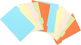 Ciieeo 10 Peças Separadores De Fichário De 5 Páginas Coloridas Fichário Fichário A5 Divisórias Transparentes Etiquetas De Pasta Etiquetas De Plástico Divisórias De Pasta A5 Divisórias De