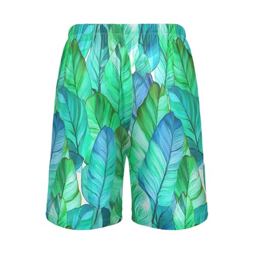 Palm Green Leaf Pajama Shorts for Men Lounge Pants Sleep Lounge Pant Men Pajama Shorts with Pockets, S-XXL2
