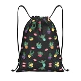 Kfjghhl Cactus.. Mochila deportiva con cordón ajustable a granel, bolsa de gimnasio, para mujeres, hombres, niños, deportes al aire libre, Black, M, Vacaciones