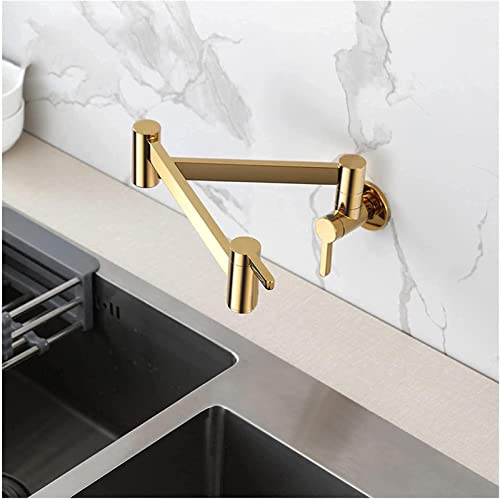 Robinet de cuisine pliable en laiton brossé titanium pour évier compact