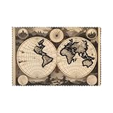 banquette maison du monde occasion HJFCZH Lot de 6 sets de table imprimés carte du monde vintage pour table de salle à manger fabriqués à partir de fibre de polyester de haute qualité, assurant un tissu épais, robuste et résistant à l'usure qui résiste à un usage quotidien sans effilochage ou dommage, ce qui les rend parfaits pour les ménages occupés et les hôtels où la durabilité est essentielle pour maintenir une apparence de table polie et élégante au fil du temps.