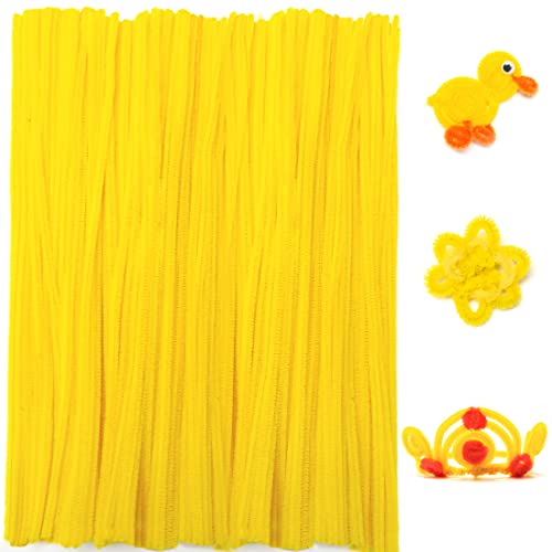 Image of Praisebank Yellow Pipe Cleaners for Crafts, 200pcs, Chenille Stems for DIY Projecets, Arts & Crafts Supplies for Festival Party Decorations