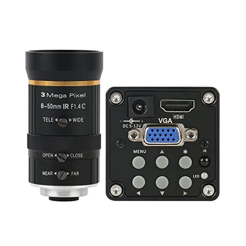 ラボ用顕微鏡アクセサリー 8-50mmデジタルズーム産業顕微鏡カメラレンズ(VGA HDMI Camera)