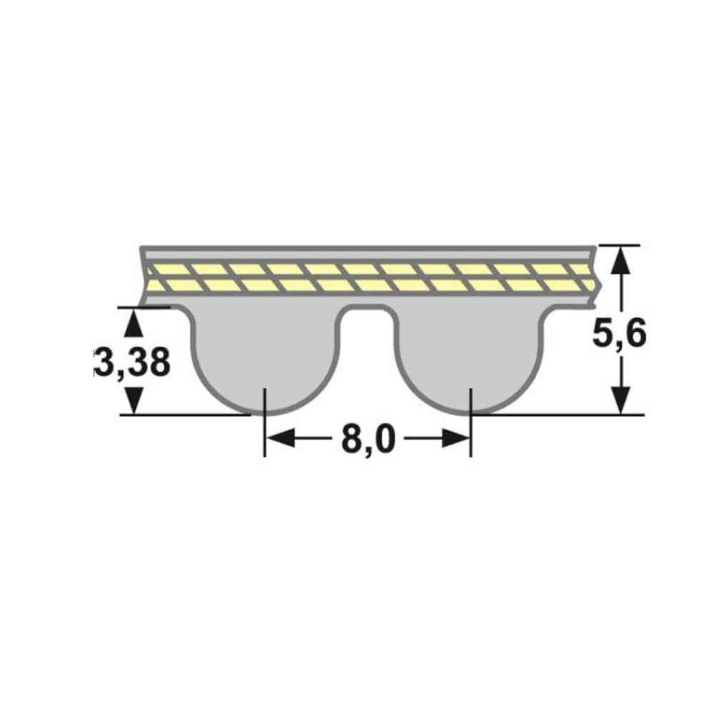 Zahnriemen HTD-1800-8M-85 mm SWR