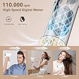 KARFUN Hair Dryer,Plasma Hair Dryer,110,000 RPM Professional HD Display High-Speed Hair Dryers Motor for Fast Drying,Low Noise Thermo-Control HairDryer with Magnetic Nozzle (White) - Image 8