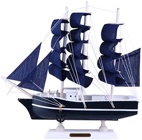 1Pc Coastal Table Decoration Miniature Sailing Boat Model Wooden Ship Models Handmade Vintage Nautical Sail Ship for Tabletop Home Decor- Large Boat Statue A Sailing Ship Sculpture
