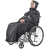 100% impermeable: nuestro poncho para silla de ruedas es poliéster con recubrimiento de PVC y costuras termo-soldadas. Este 100% de Poncho impermeable lo protege y te mantiene seco días de viento y lluvia.